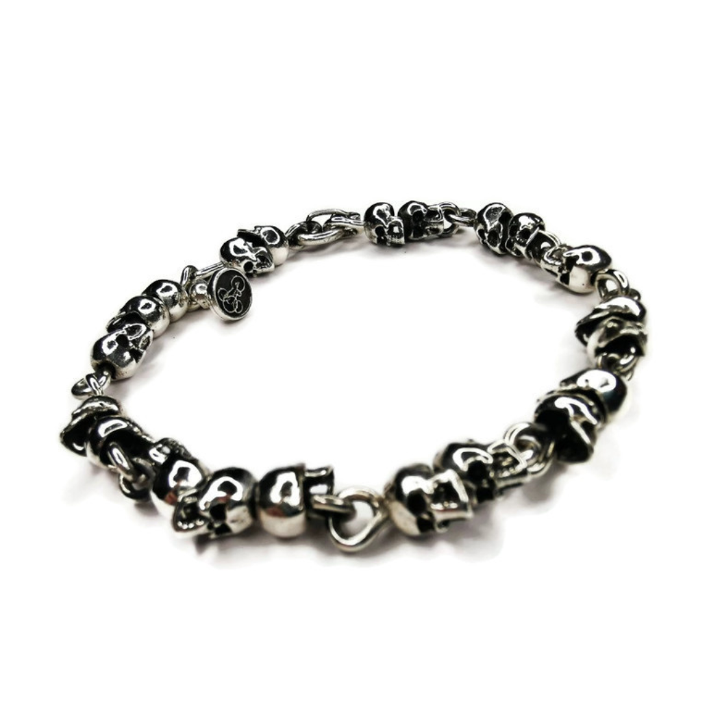 Pirate Collection Skulls Bracelet with Unique Six Clasp Design