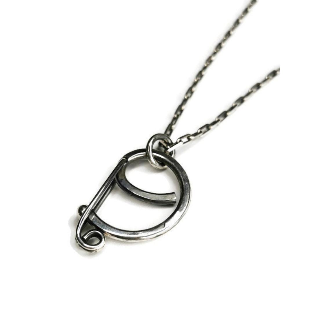 Double Geometric Ring Holder Necklace Medical Ring Holder 