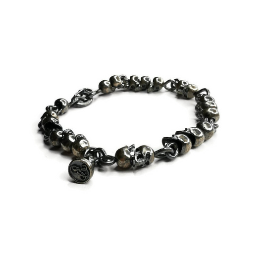Pirate Collection Skulls Bracelet with Unique Six Clasp Design