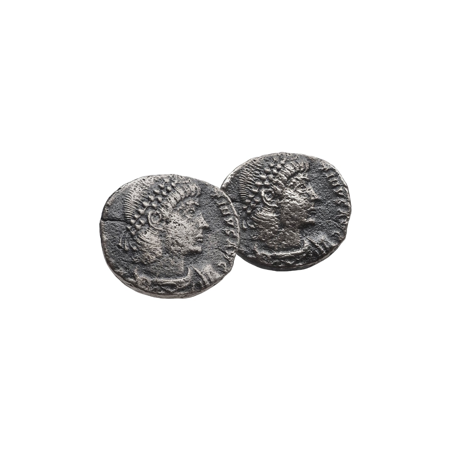 Ancient Roman Coin Earrings - Emperor Constantius II Replica in Sterling Silver