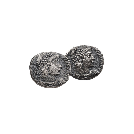 Ancient Roman Coin Earrings - Emperor Constantius II Replica in Sterling Silver
