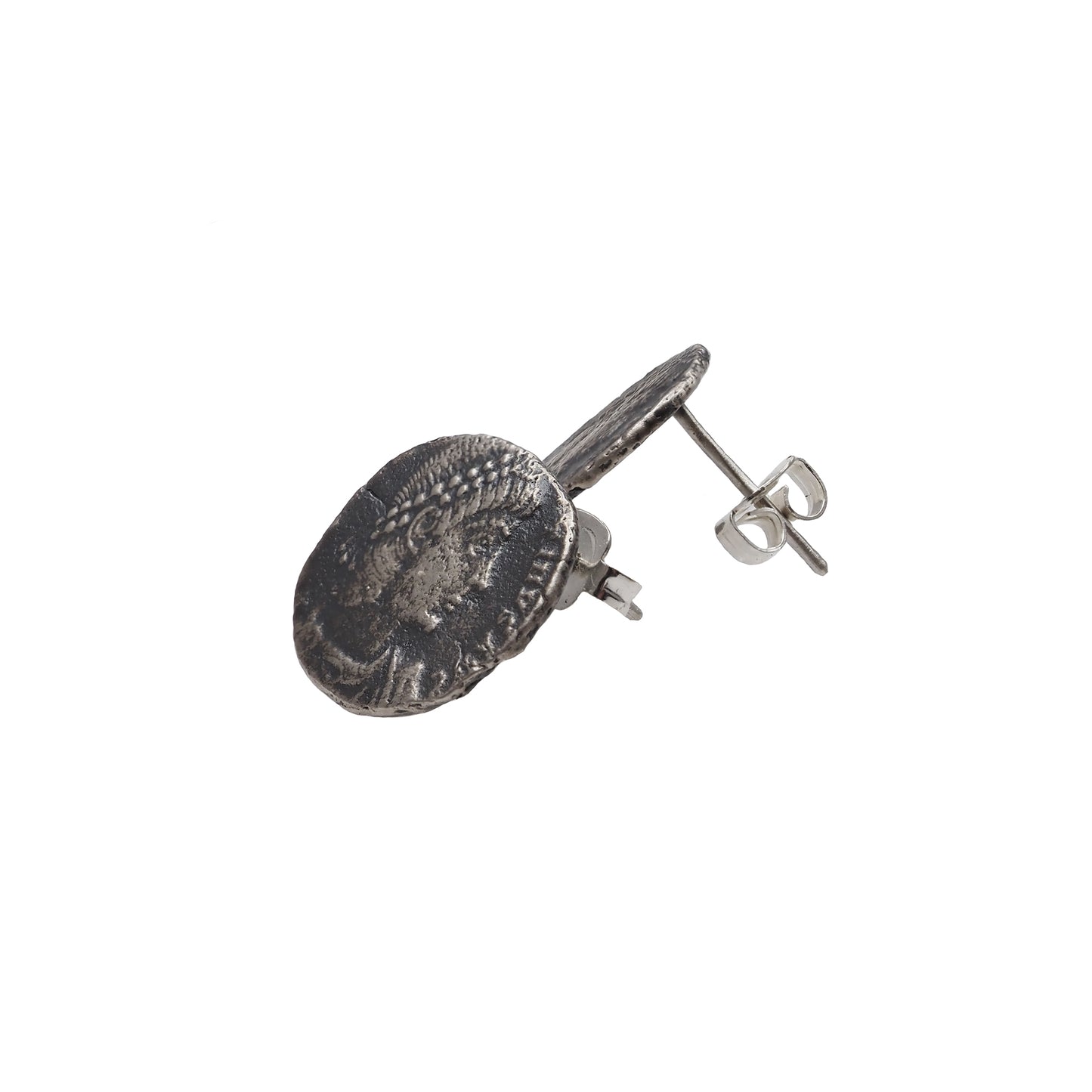 Ancient Roman Coin Earrings - Emperor Constantius II Replica in Sterling Silver