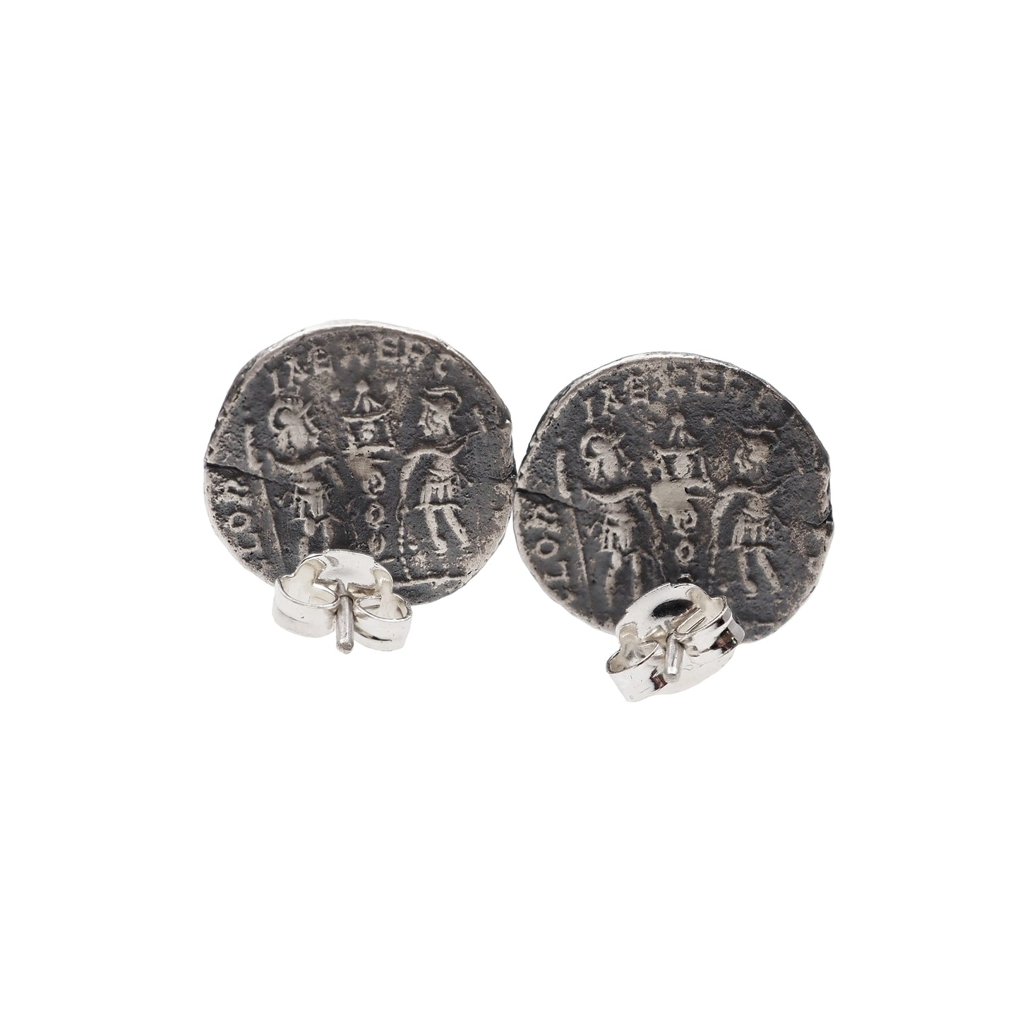 Ancient Roman Coin Earrings - Emperor Constantius II Replica in Sterling Silver