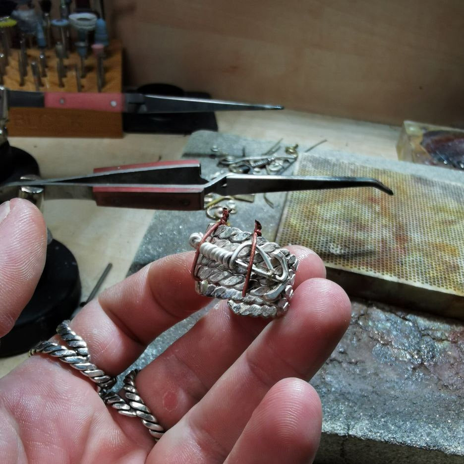 Filigree Anchor Rope Ring - Handmade Maritime Style