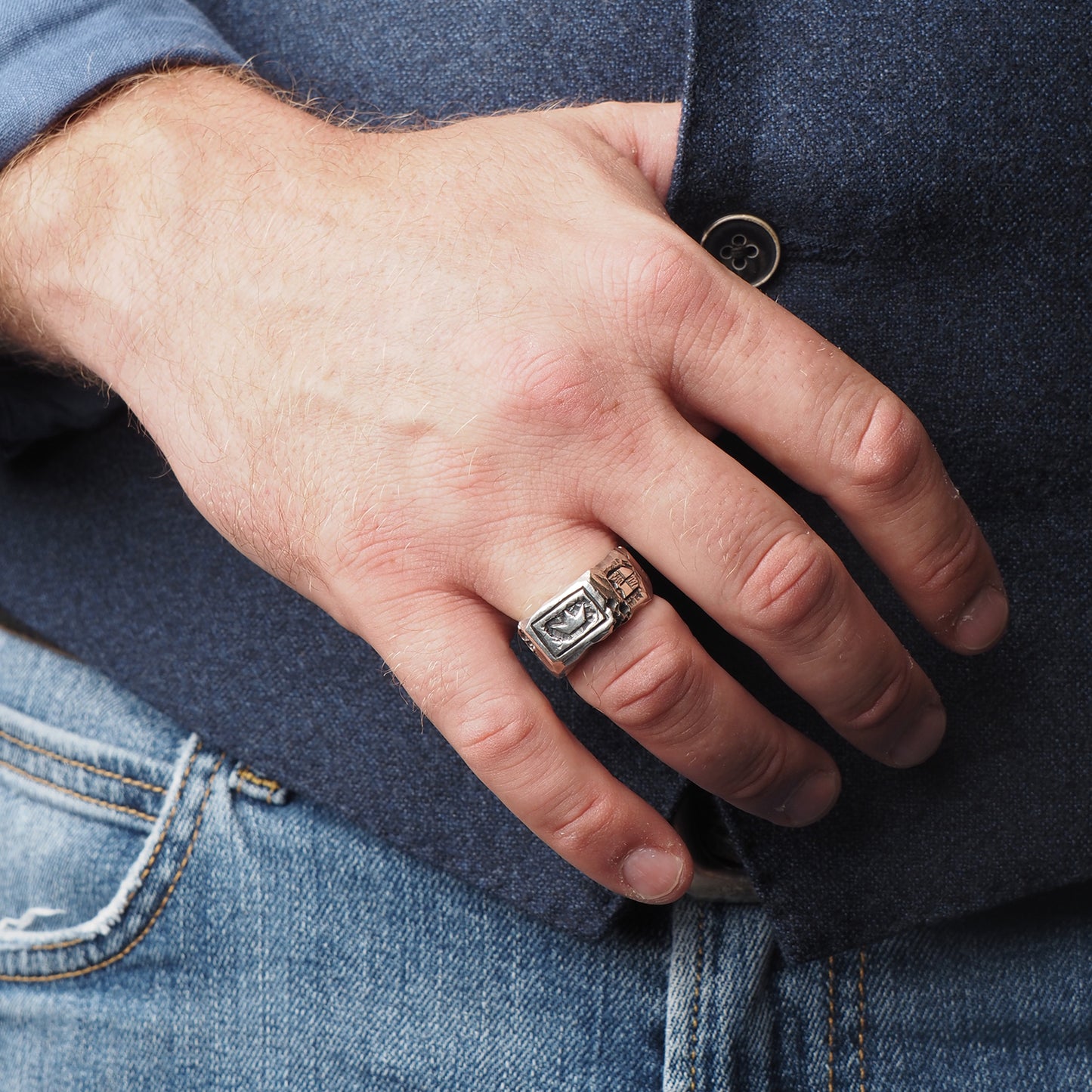 Antique-Inspired King Arthur Crown Signet Ring
