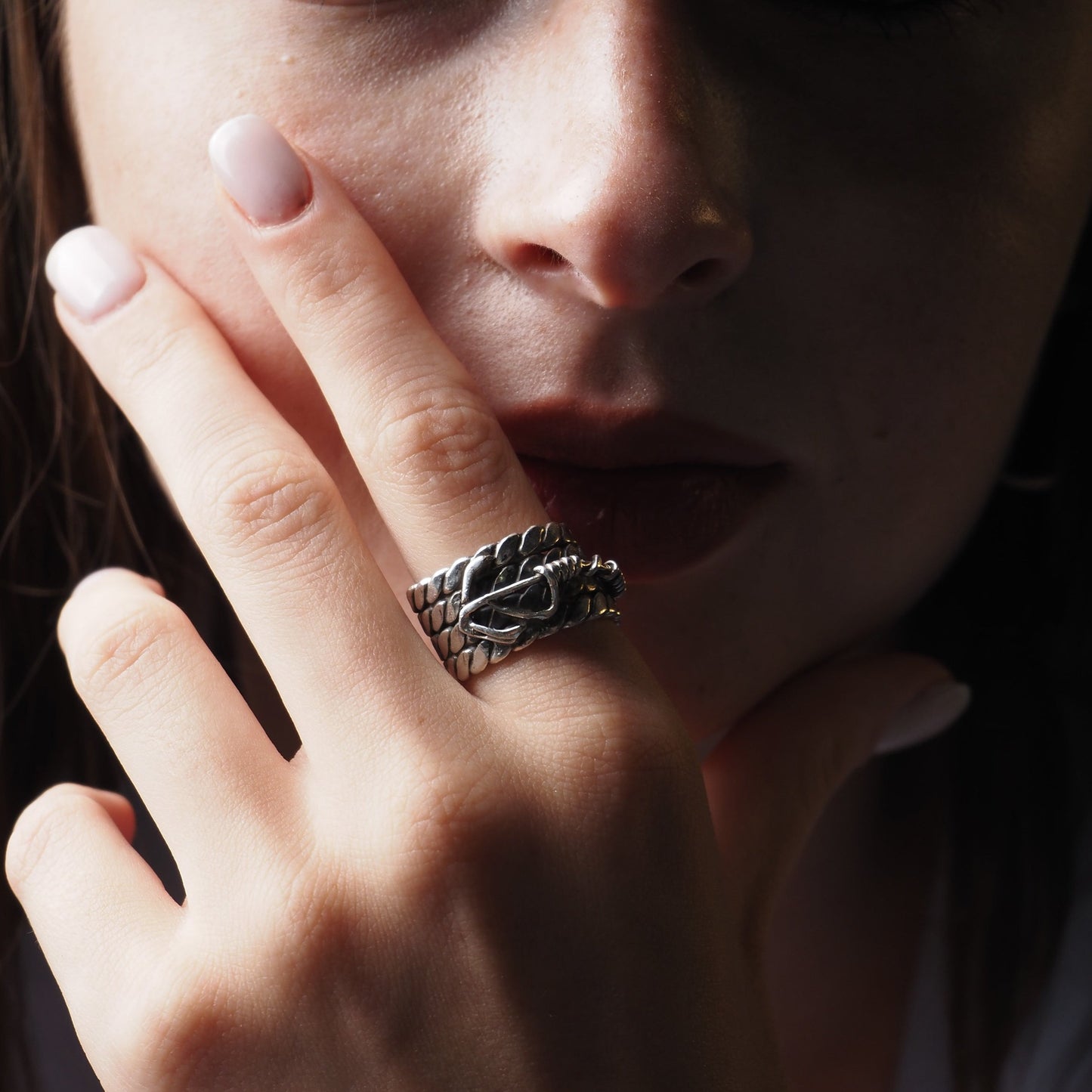 Filigree Anchor Rope Ring - Handmade Maritime Style
