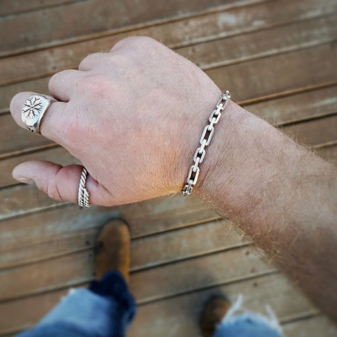 Venice Anchor Weave Chain Bracelet - Handmade with Personalized Seal and Exclusive Clasp