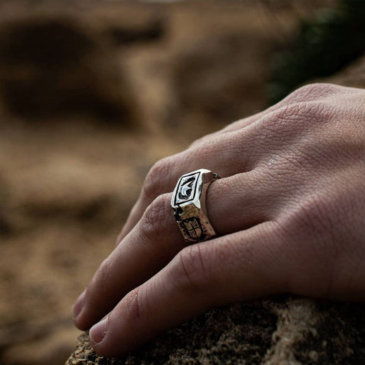 Antique-Inspired King Arthur Crown Signet Ring