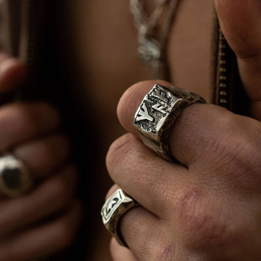 Celtic Sterling Silver Rune Stone Ring