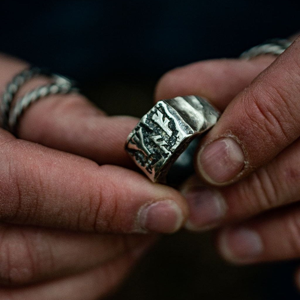 Celtic Sterling Silver Rune Stone Ring