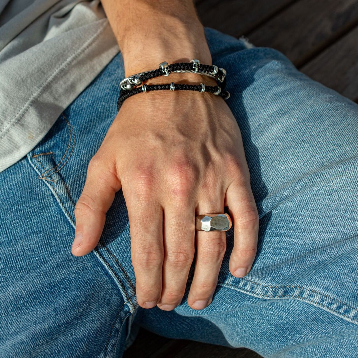 Geometric Cubic Crystal Texture Ring with Matte Finish - Avant-Garde Statement Piece