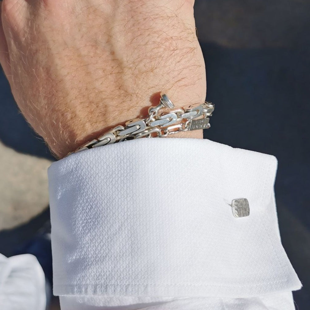 French-Inspired Handmade Chain Cufflinks - Timeless Elegance for Any Occasion