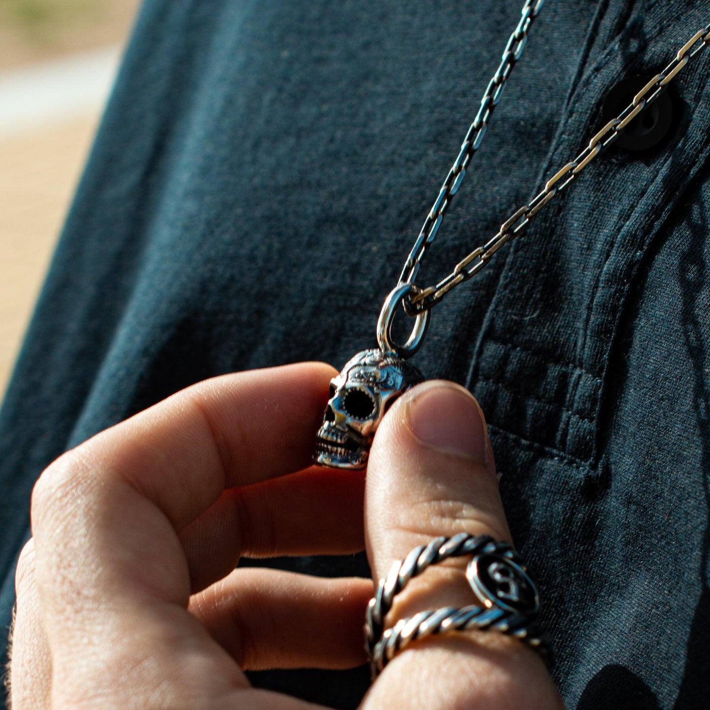 Day of the Dead Calavera Sugar Skull Necklace