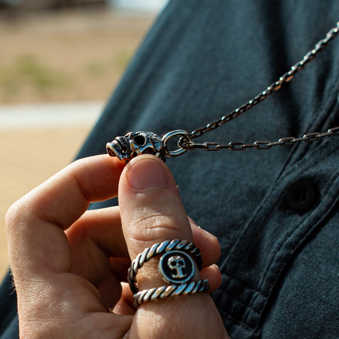 Day of the Dead Calavera Sugar Skull Necklace