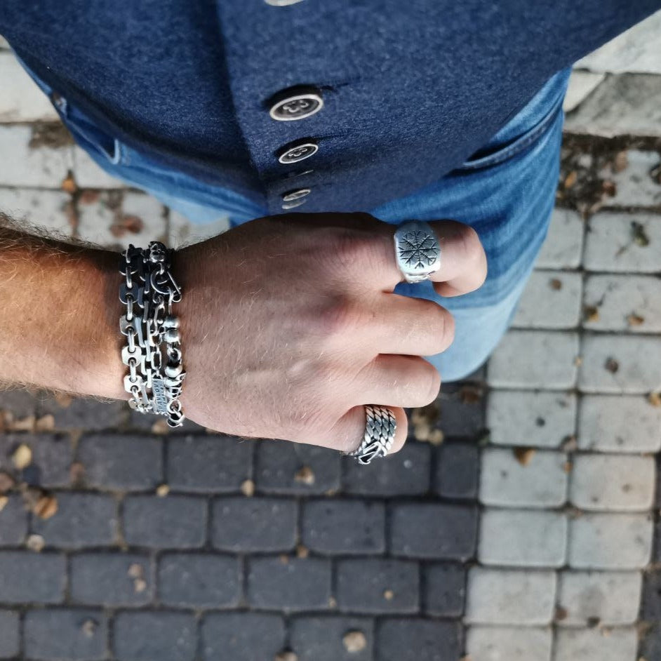 Masculine Anchor Weave Chain Bracelet - Handmade and Inspired by Travelers and Pirates for a Romantic Sea Adventure