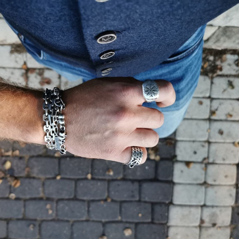 Venice Anchor Weave Chain Bracelet - Handmade with Personalized Seal and Exclusive Clasp