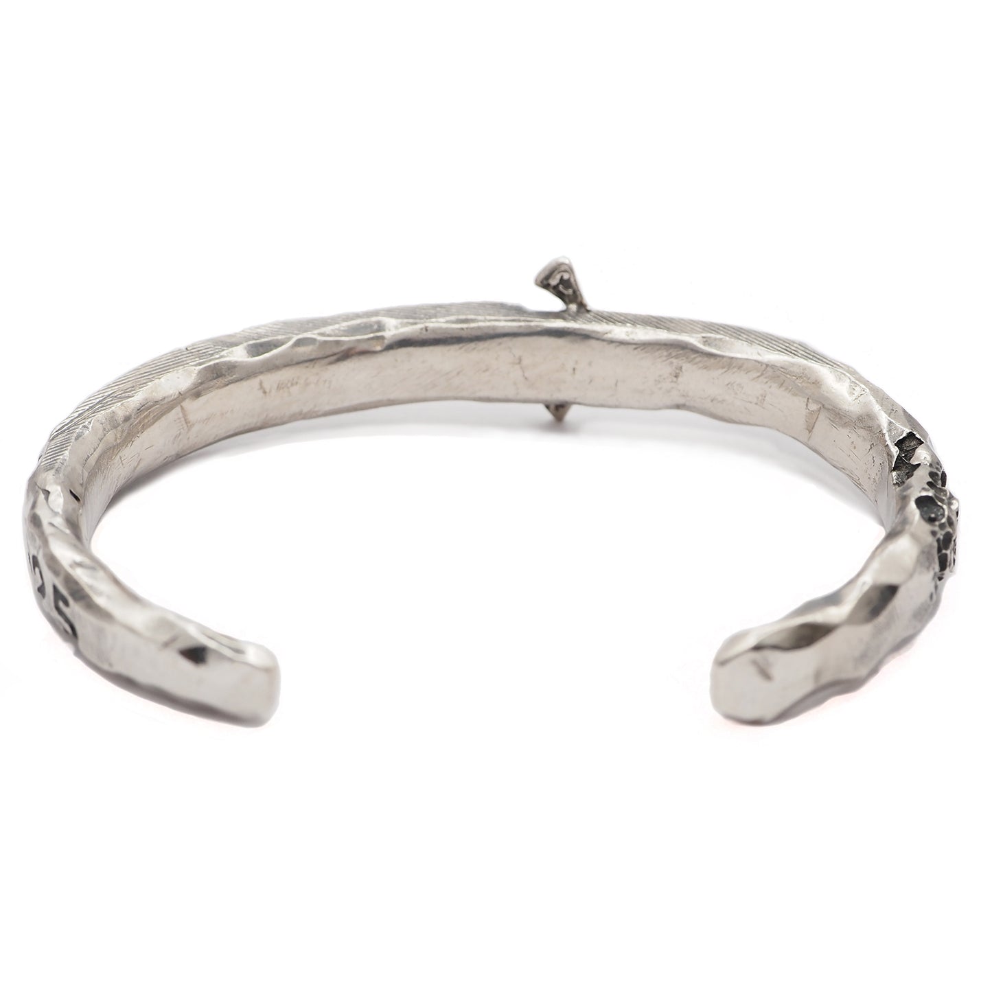 Brutalist chunky heavy silver antique King Arthur Excalibur sword cuff bracelet for men