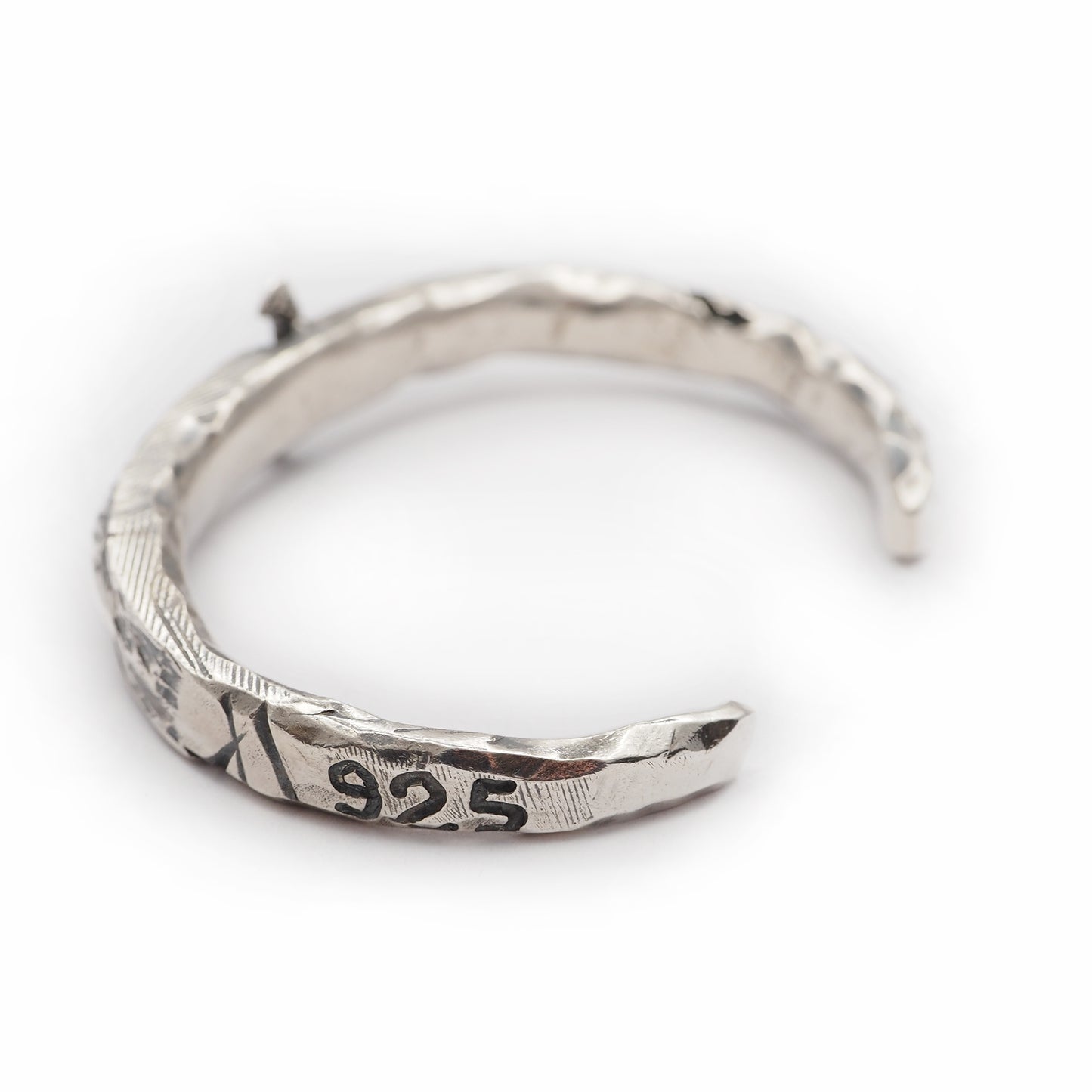 Brutalist chunky heavy silver antique King Arthur Excalibur sword cuff bracelet for men