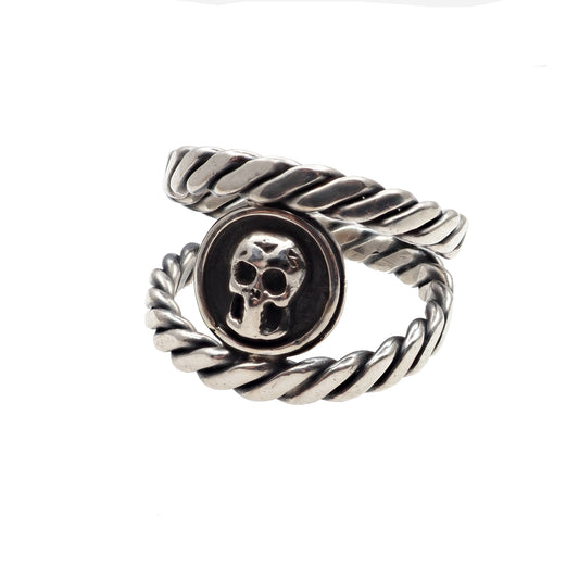 silver pirate skull ring