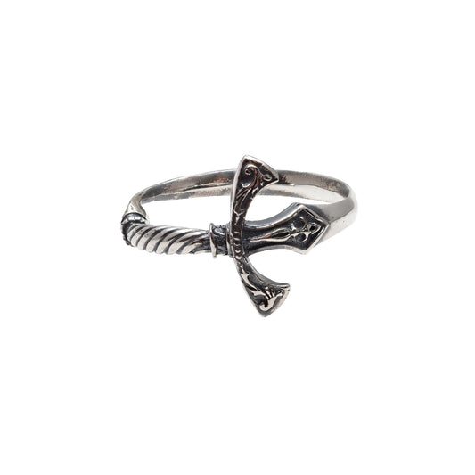 silver arthur excalibur sword ring