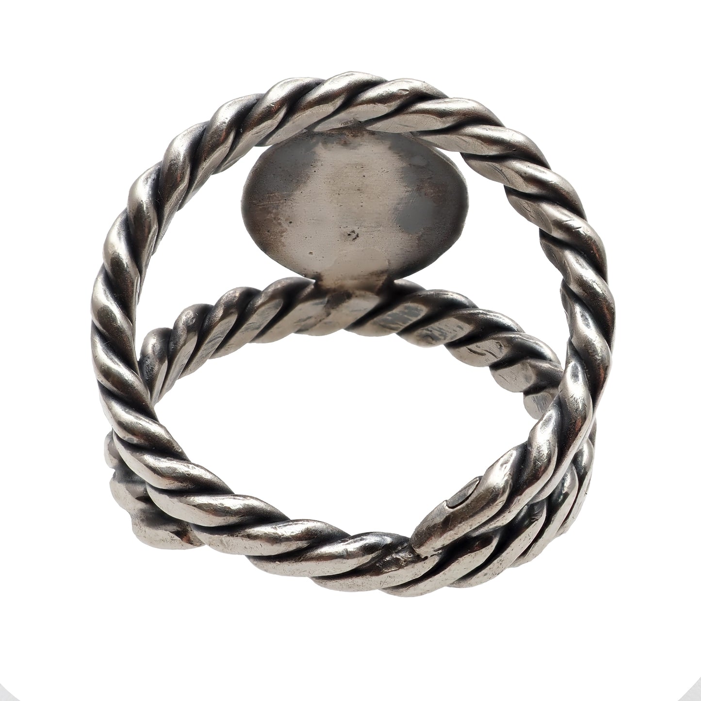 reverse side of the rope ring on the white backgrounf